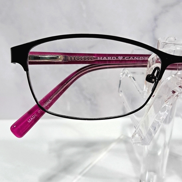 NEW Hard Candy Women Eyeglass Frame Full Rim,black/pink metal 52-15-140, Rx'able - Picture 2 of 6